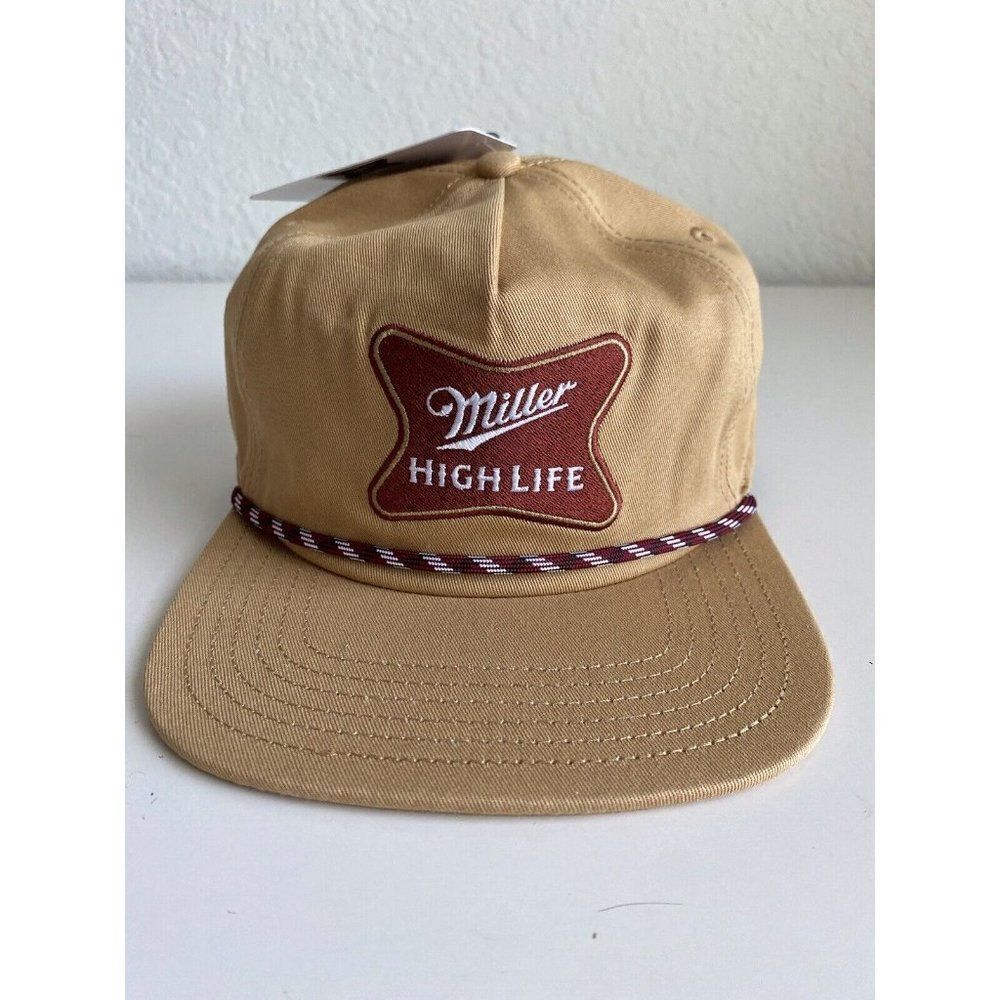 Mad Engine Miller High Life SnapBack Adjustable Hat Cap Khaki NEW